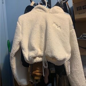 Fila Cream Cropped Hoodie